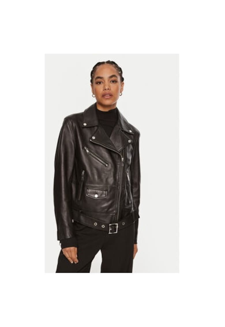 Geaca dama - 304312939 - Piele naturala - Negru