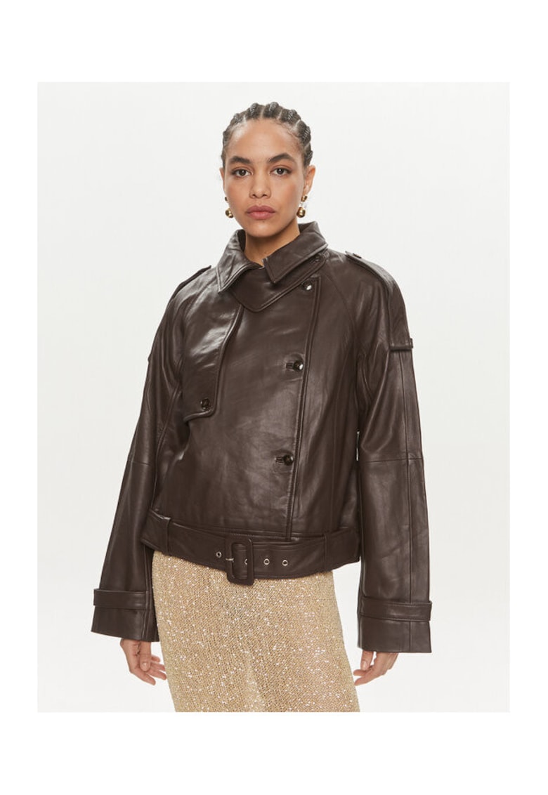 Geaca dama - 303702878 - Piele naturala - Maro - Maro