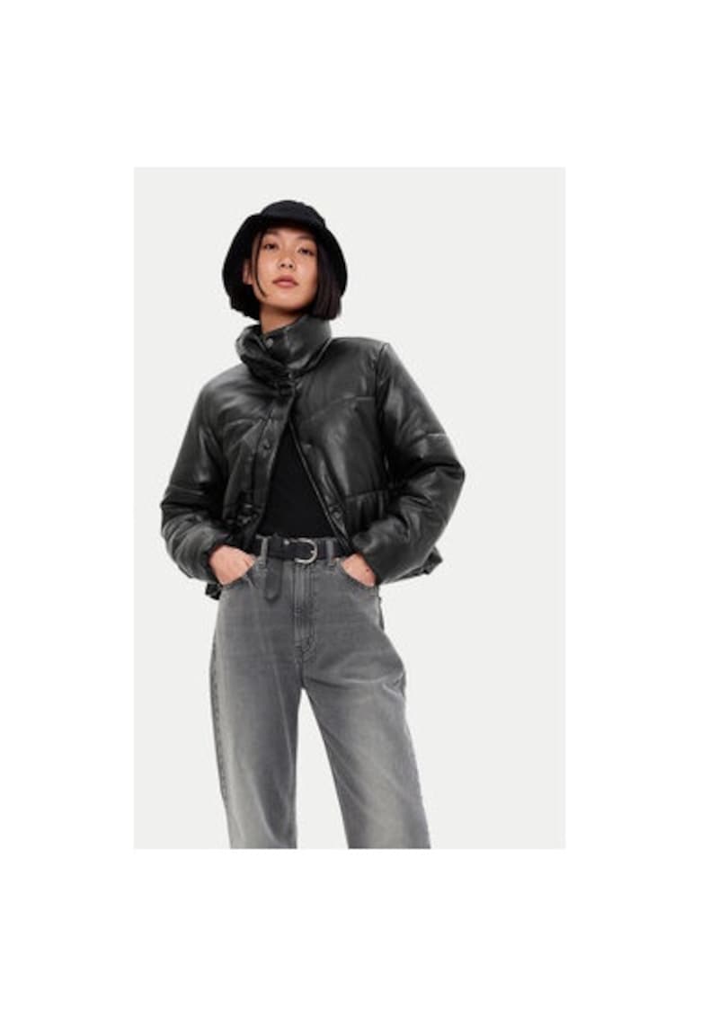 Geaca dama - 305017079 - Piele ecologica - Negru - Negru