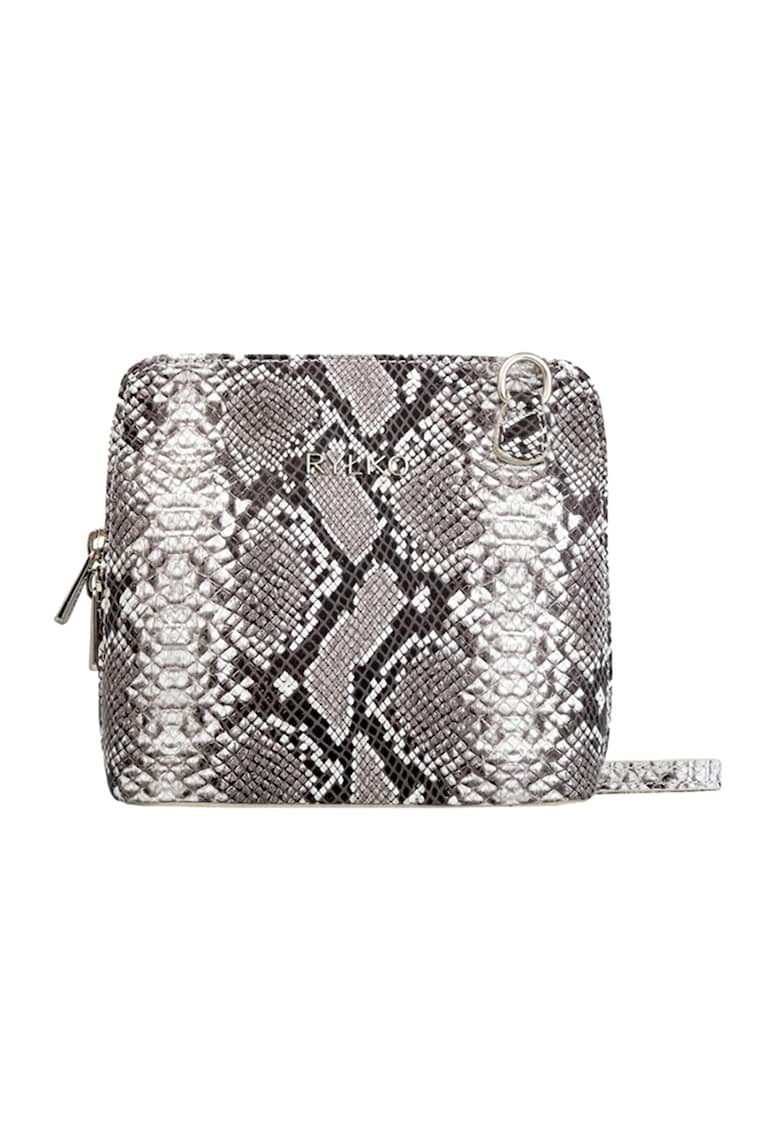 Geanta crossbody din piele - Gri/Gri deschis