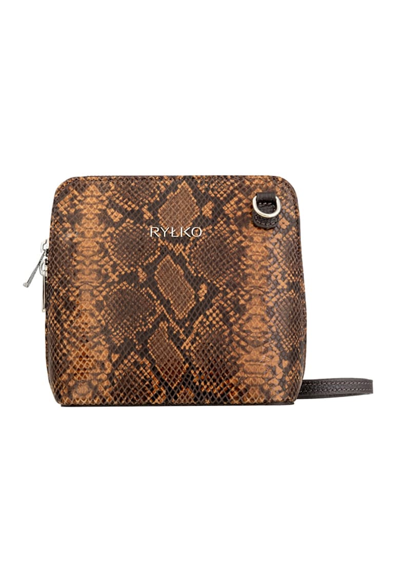 Geanta crossbody din piele - Maro