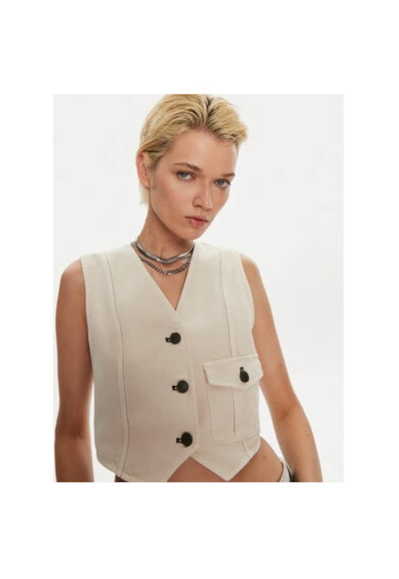 Vesta dama - 304759932 - Bumbac - Bej