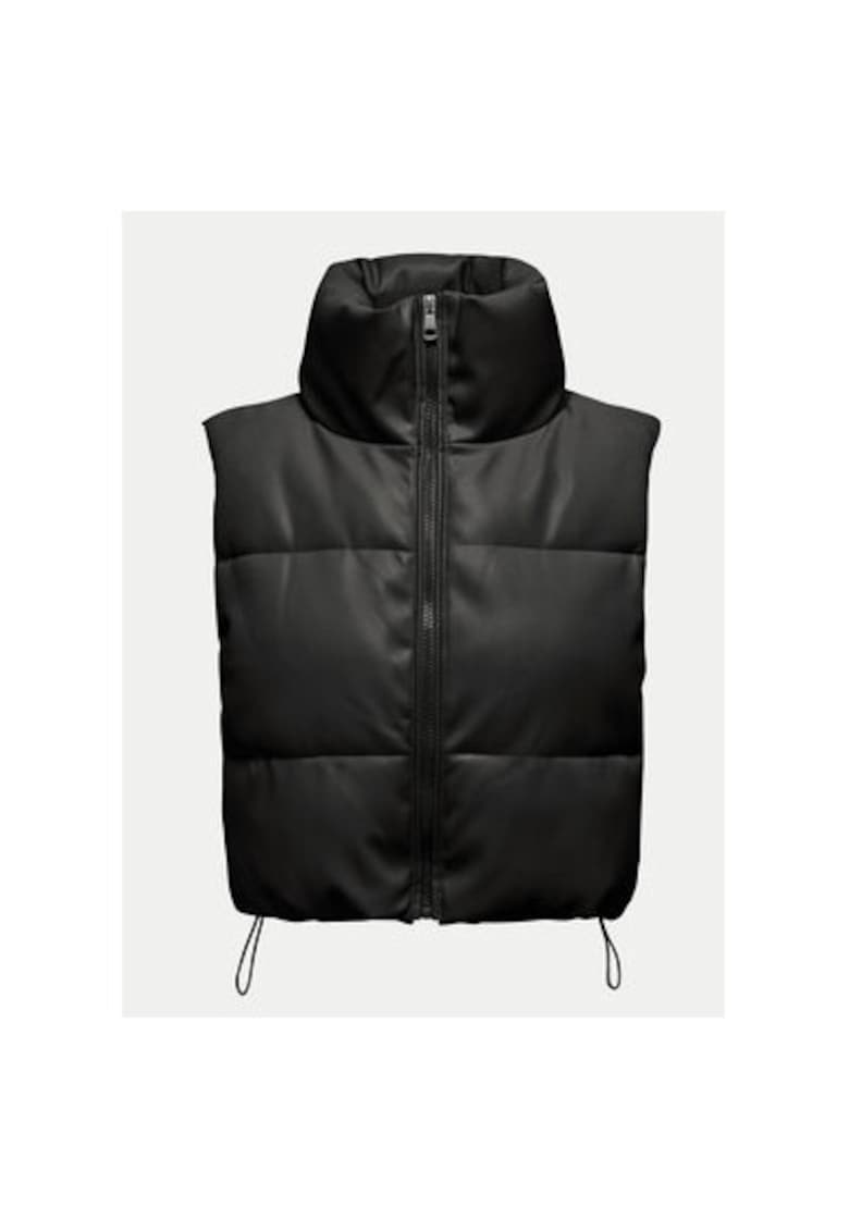 Vesta dama - 304497520 - Piele ecologica - Negru