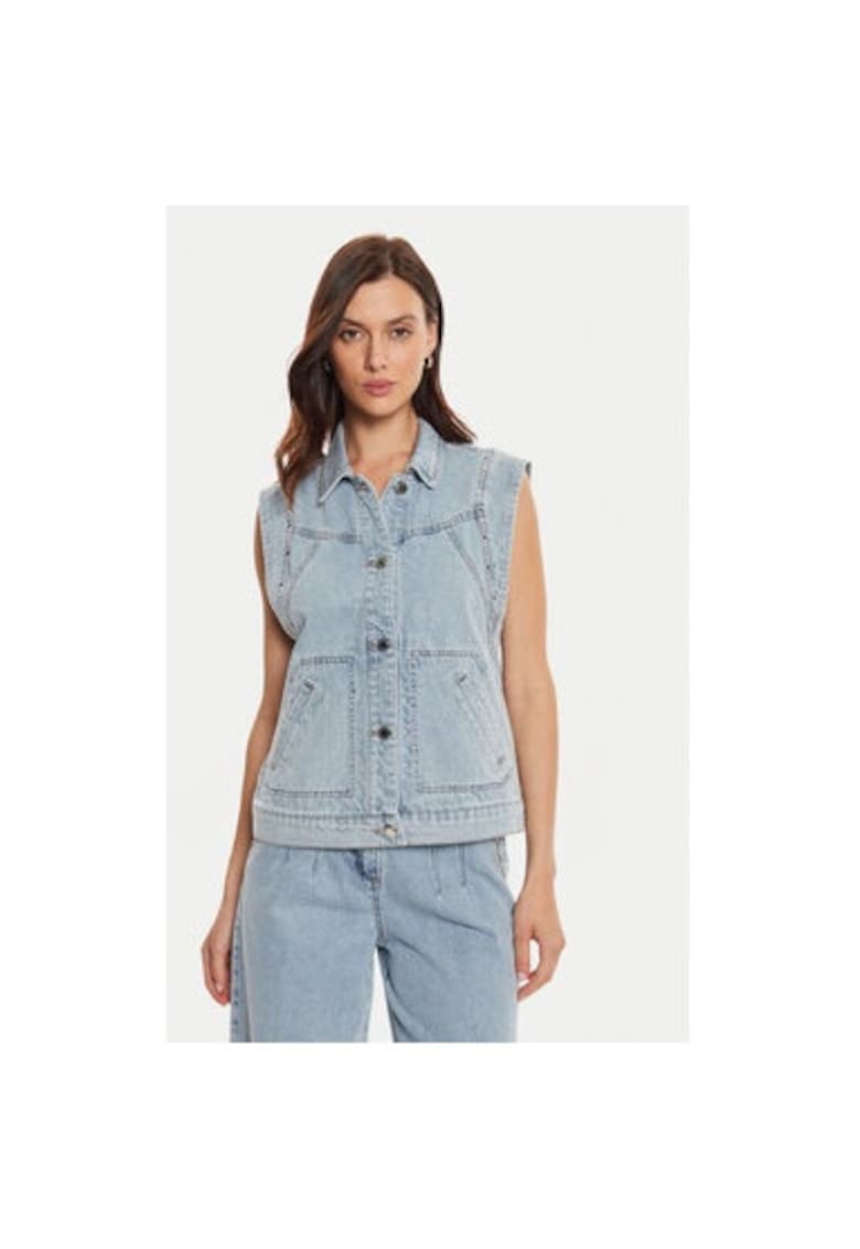 Vesta dama - 304479540 - Bumbac/Poliester - Albastru