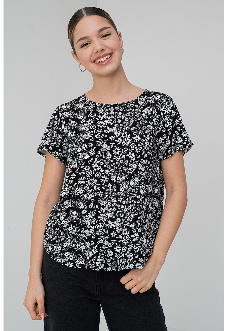 Bluza cu imprimeu floral - Alb/Negru
