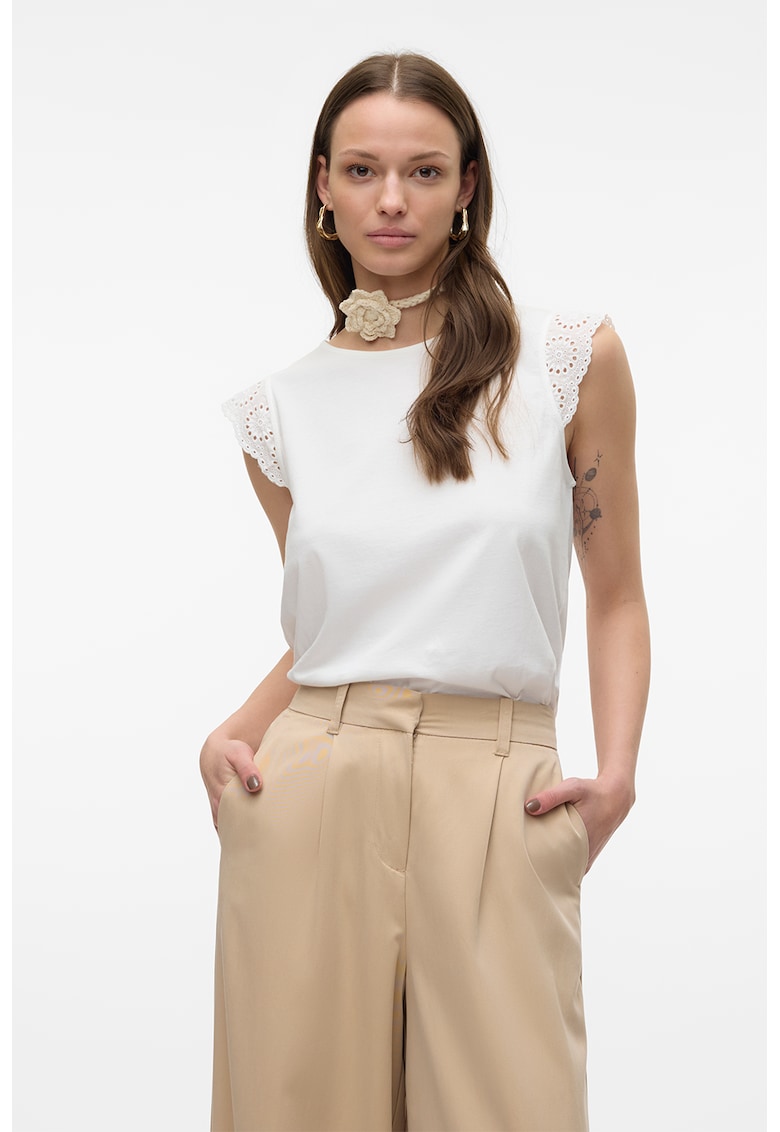 Tricou din bumbac organic cu detaliu brodat