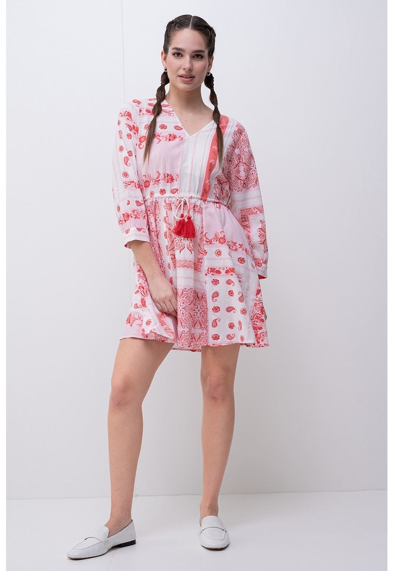 Rochie scurta de bumbac organic cu croiala A