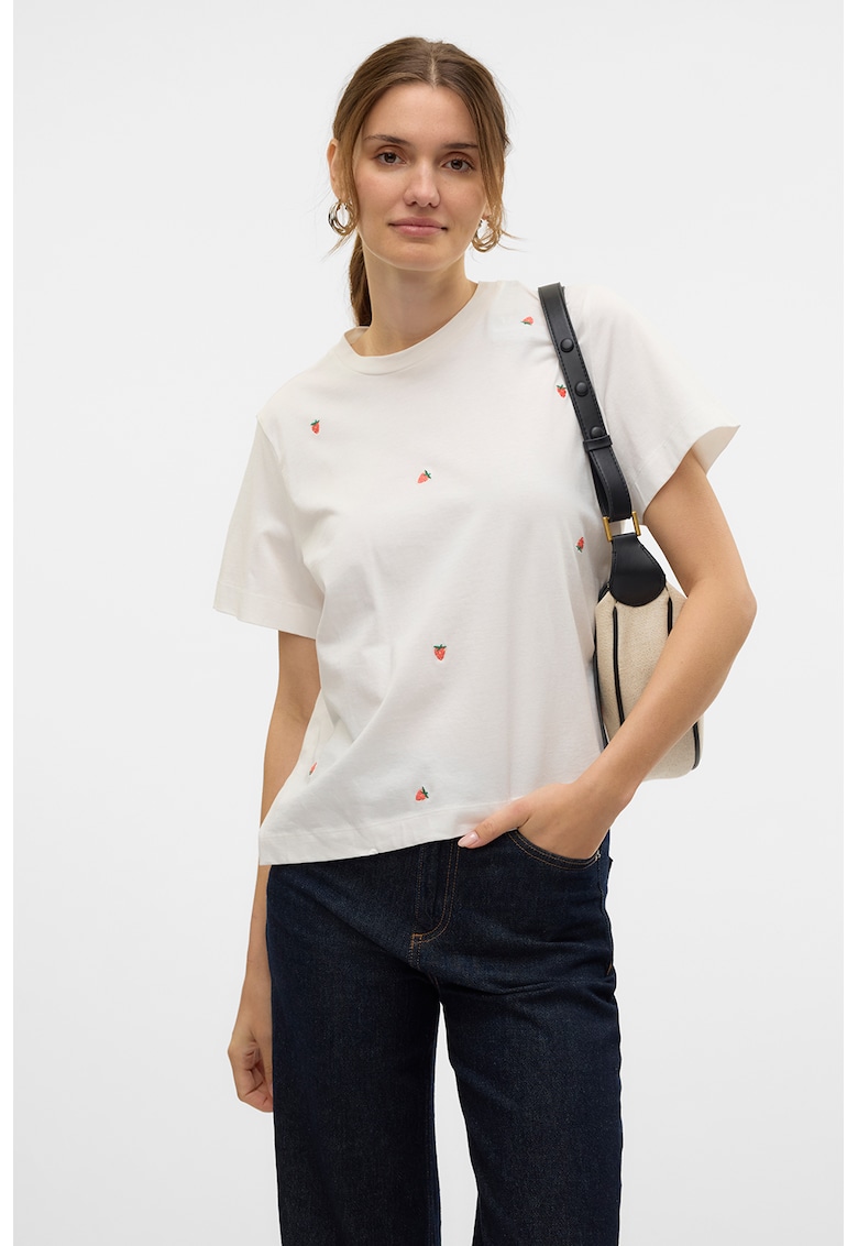 Tricou din bumbac organic cu broderie