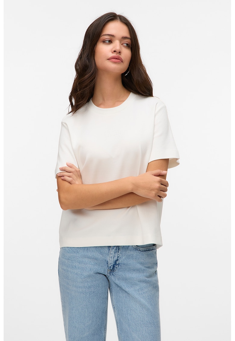 Tricou lejer de bumbac organic Pernille - Alb