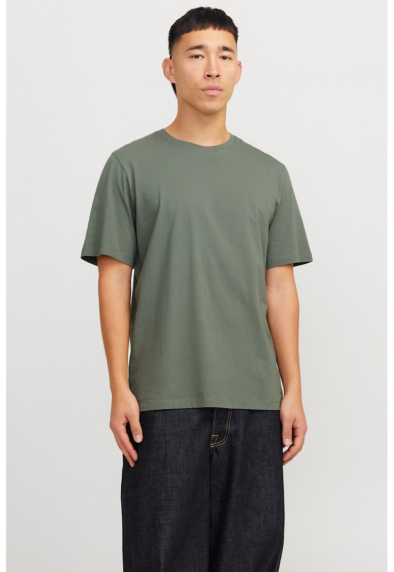 Tricou din bumbac organic cu decolteu la baza gatului