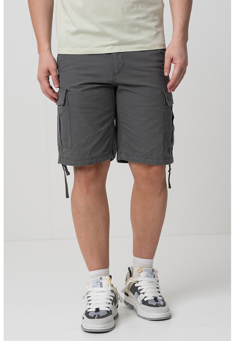Bermude cargo cu talie medie