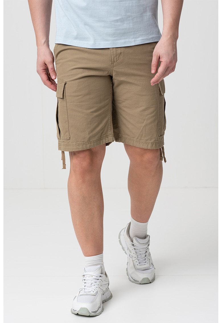 Bermude cargo cu talie medie