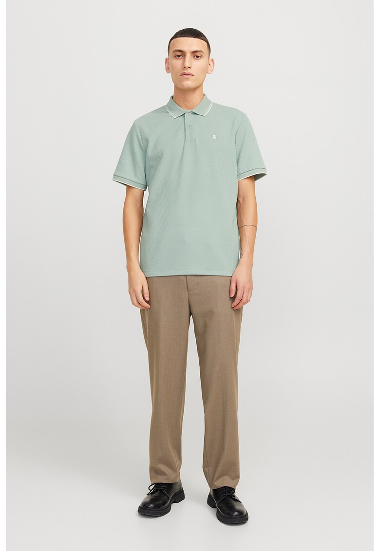 Tricou polo din amestec de bumbac organic - Verde pal