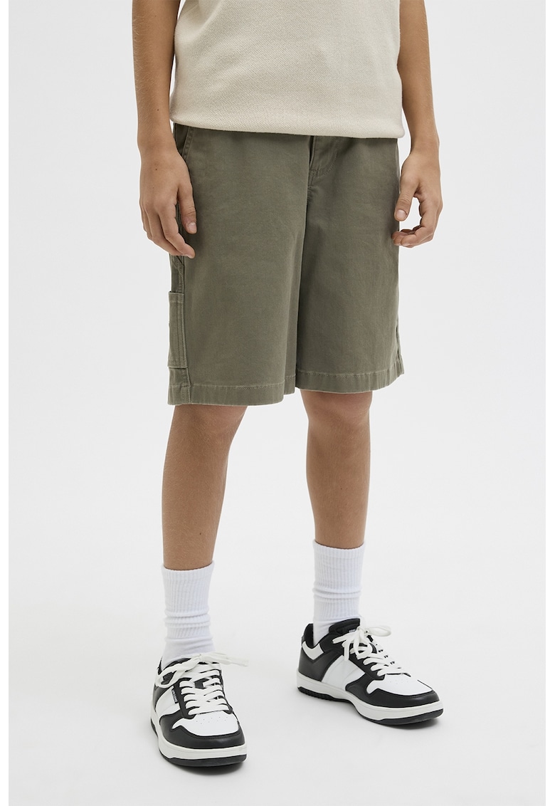 Bermude cargo cu talie medie
