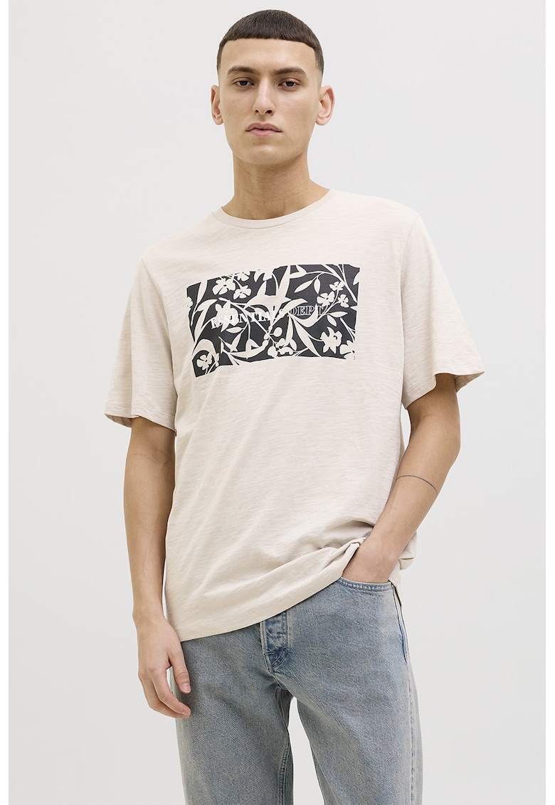 Tricou lejer cu imprimeu pe partea din fata Tricou lejer cu imprimeu pe partea din fata