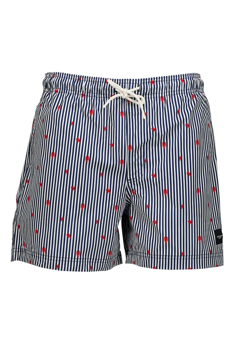 Costum de baie cu imprimeu si snur