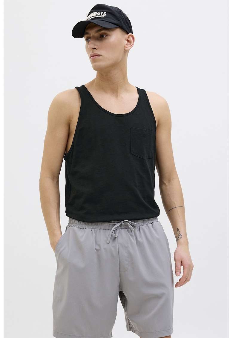 Jack & Jones Top cu buzunar pe piept - Negru