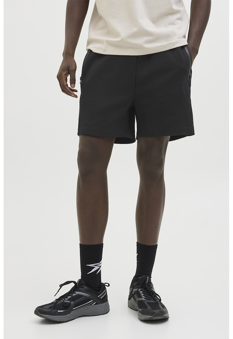 Pantaloni scurti cu buzunare laterale cu fermoar si snur