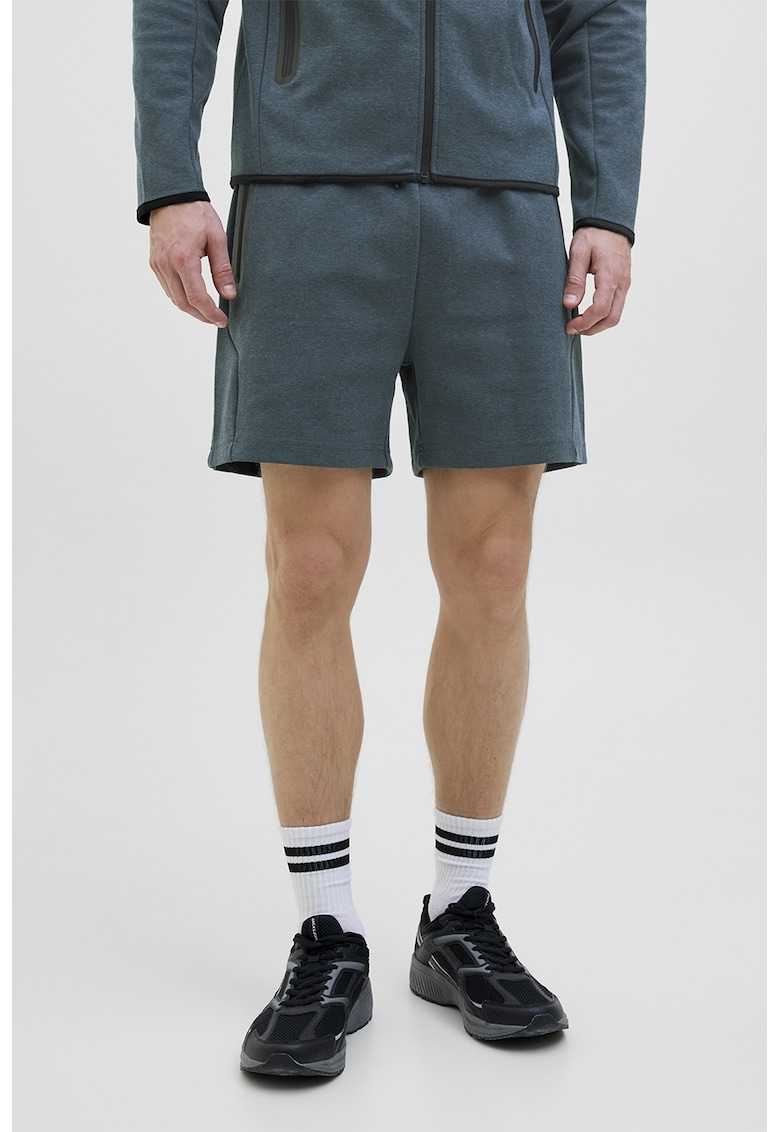 Pantaloni scurti cu buzunare laterale cu fermoar si snur