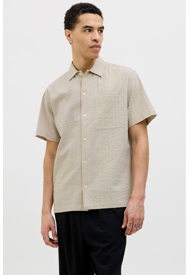 Camasa texturata relaxed fit - Bej