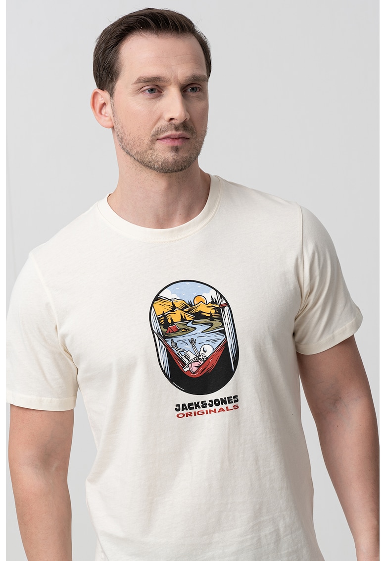 Tricou din bumbac cu imprimeu cu craniu