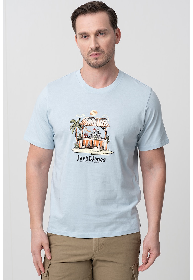 Tricou din bumbac cu imprimeu cu craniu