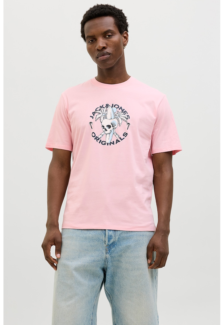 Tricou din bumbac cu imprimeu cu craniu