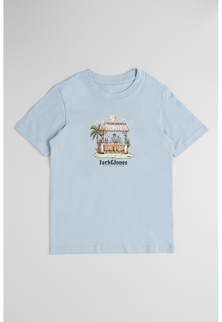 Tricou cu imprimeu grafic Skull - Albastru pastel