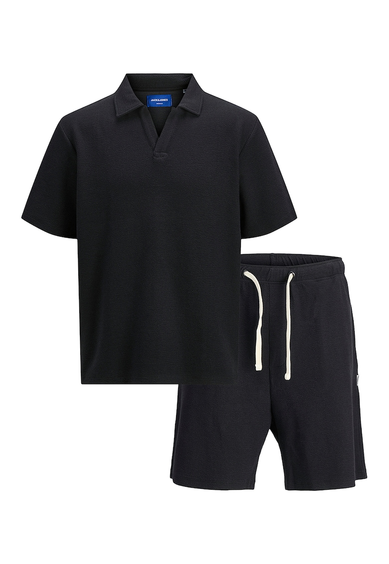 Set de tricou polo si pantaloni scurti cu talie ajustabila - 2 piese