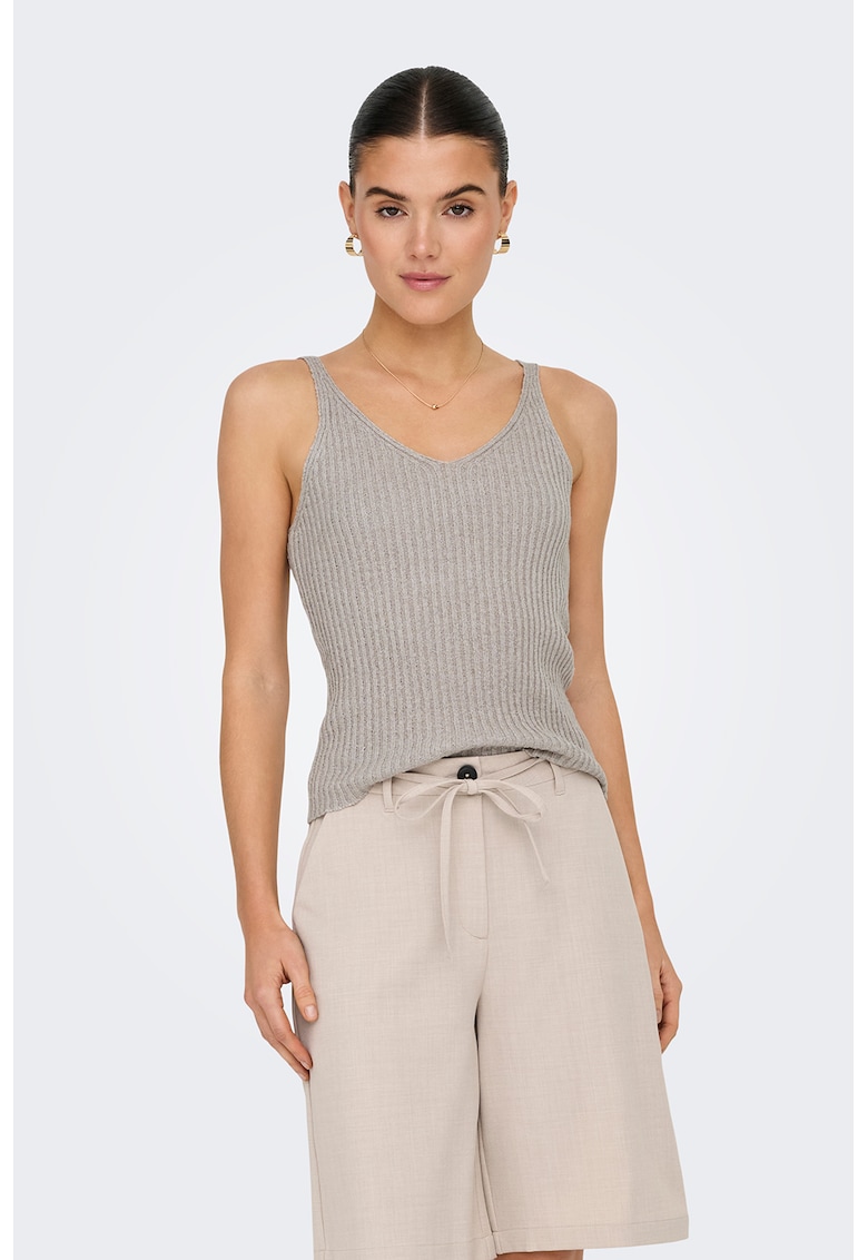 Top uni cu striatii - Gri deschis