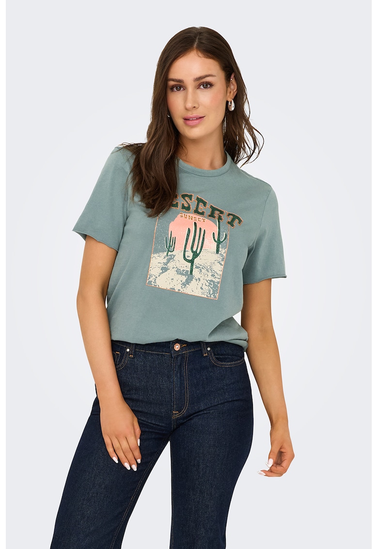 Tricou de bumbac organic cu imprimeu frontal