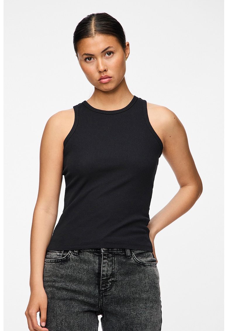 Top slim fit din amestec de bumbac organic