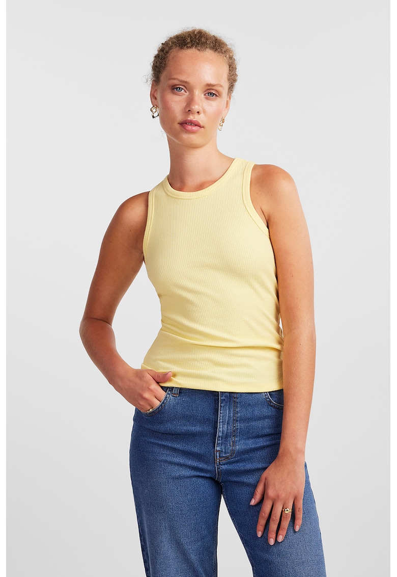 Top slim fit din amestec de bumbac organic