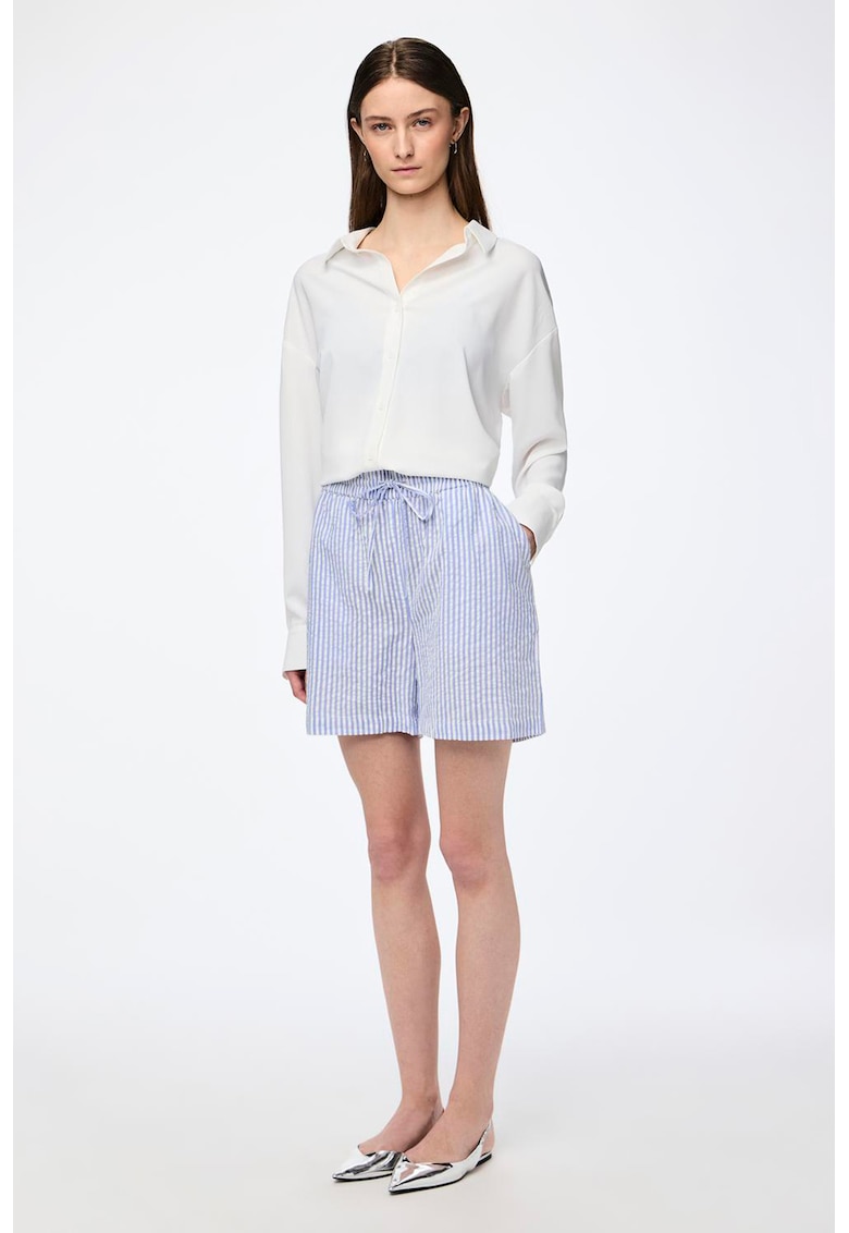 Pantaloni scurti de bumbac cu model in dungi