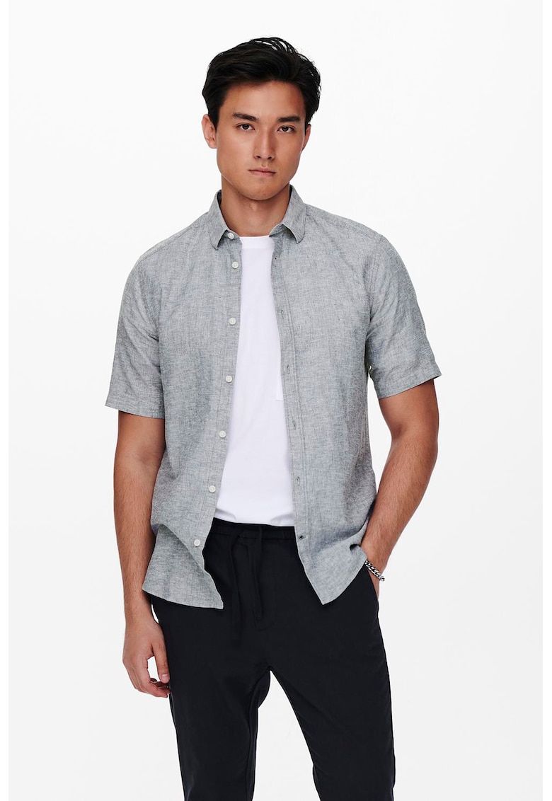 Camasa slim fit din amestec de in Caiden