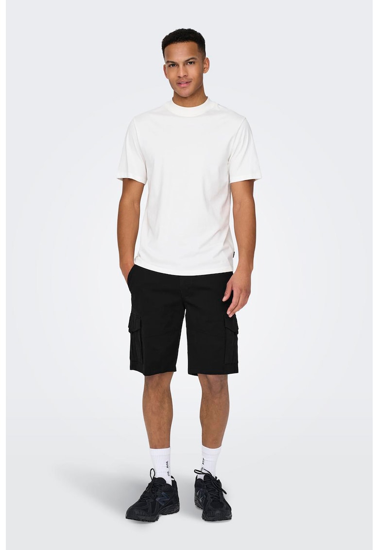 Bermude cargo cu talie medie