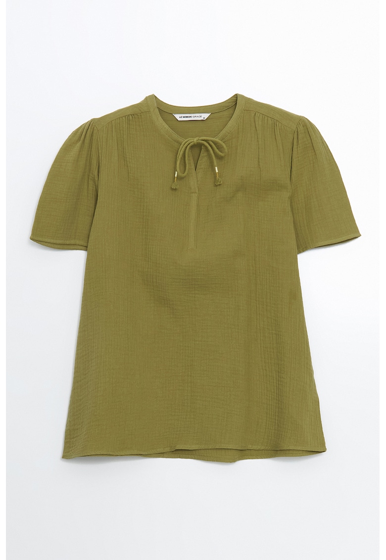 Bluza lejera cu decolteu cu snur Bluza lejera cu decolteu cu snur