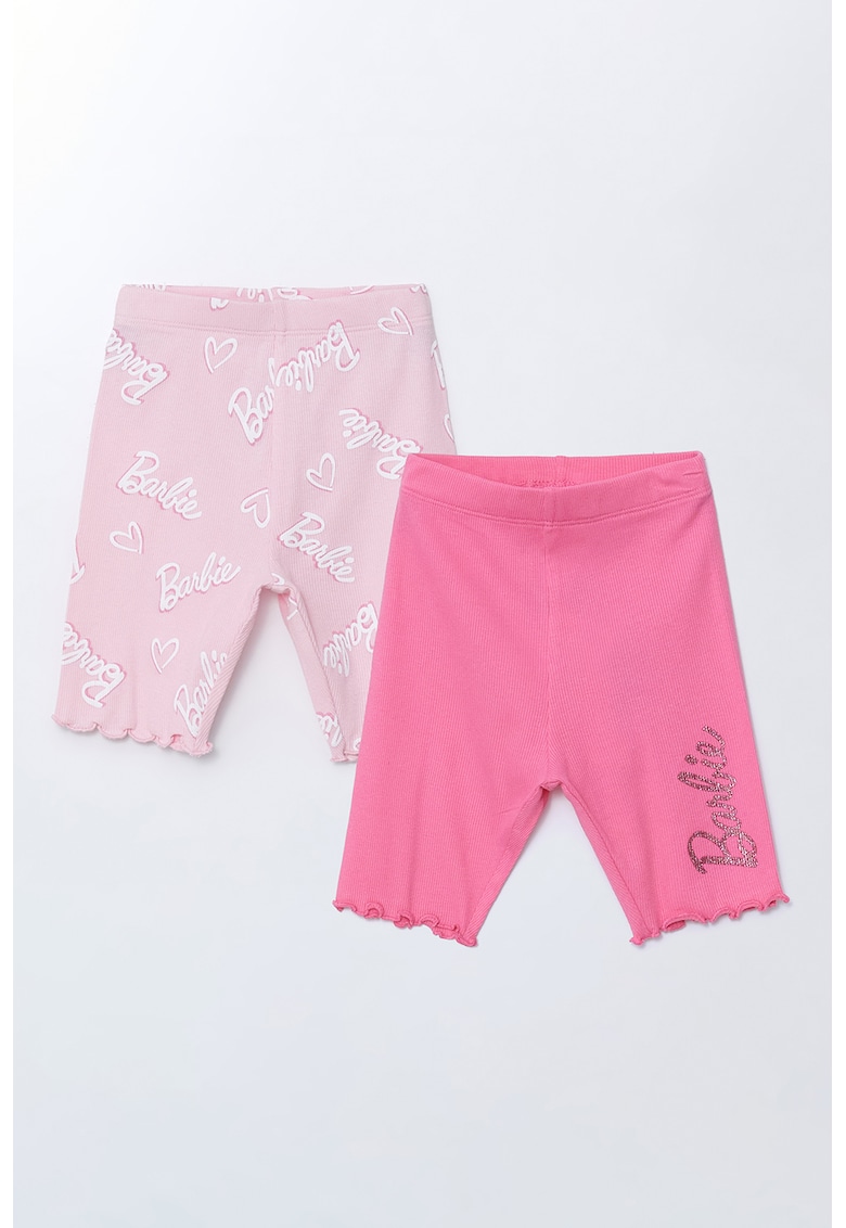 Set de colanti scurti cu imprimeu desene animate - 2 Perechi - Roz