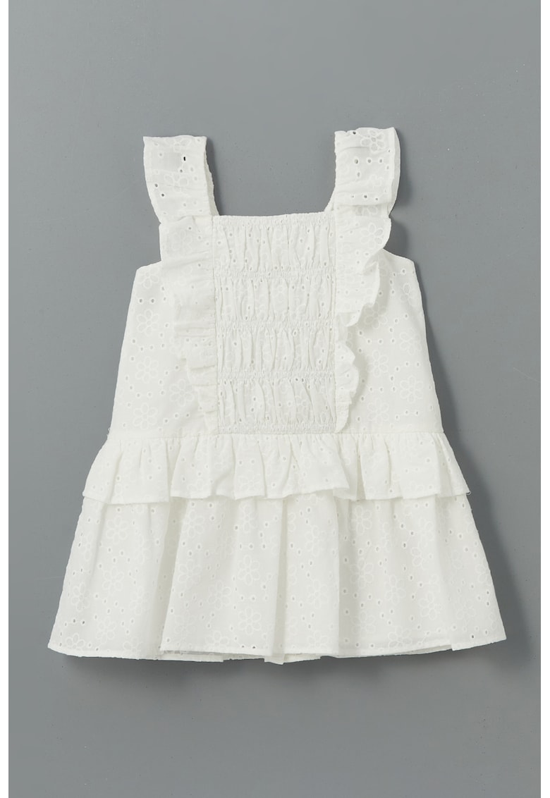 Rochie evazata cu model uni - Alb
