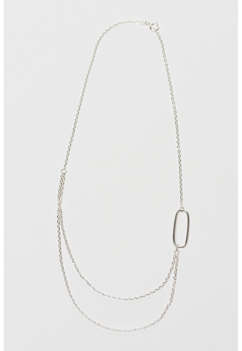 Colier din argint veritabil cu siraguri multiple - Argintiu