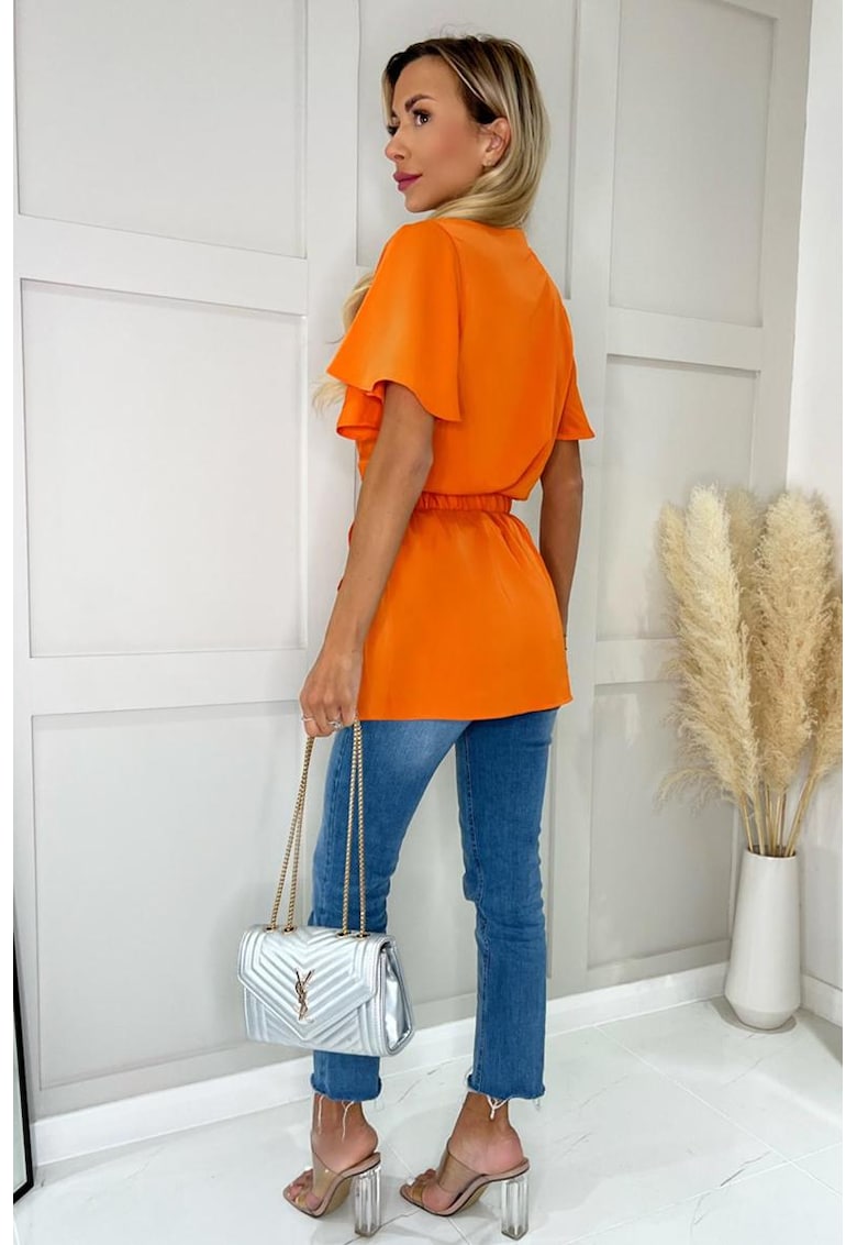 Bluza cu maneci scurte si curea decorativa TA578