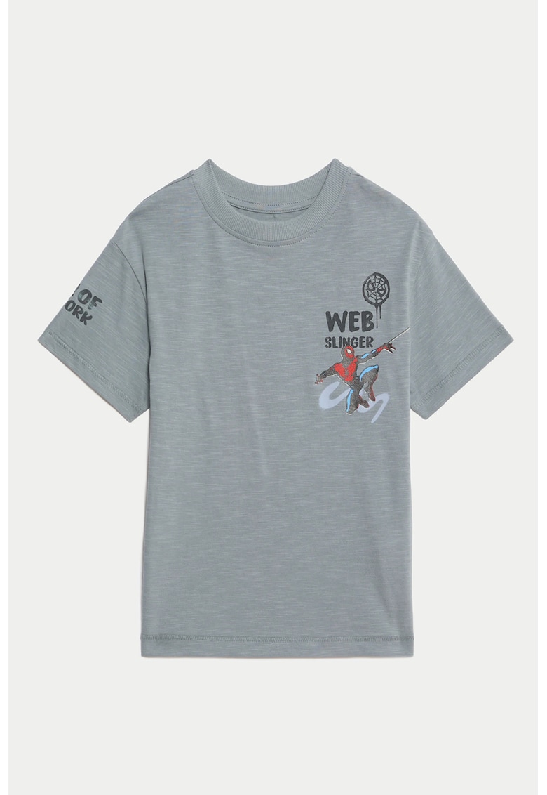 Tricou lejer cu imprimeu cu Spider-Man - Gri melange/Rosu vermillion/Albastru