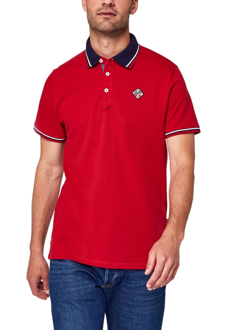 Tricou polo barbatesc bumbac - rosu - design modern - maneci scurte - Tricou polo barbatesc bumbac - rosu - design modern - maneci scurte -