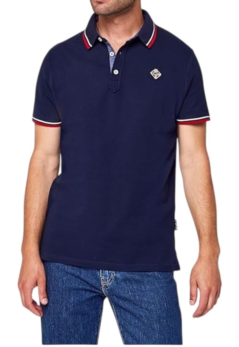 Tricou polo barbatesc  bumbac - albastru marin - design modern - maneci scurte -