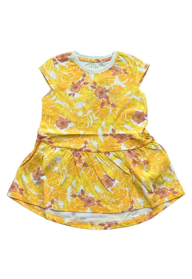 Rochie fete -  flori - galben - bumbac Rochie fete -  flori - galben - bumbac