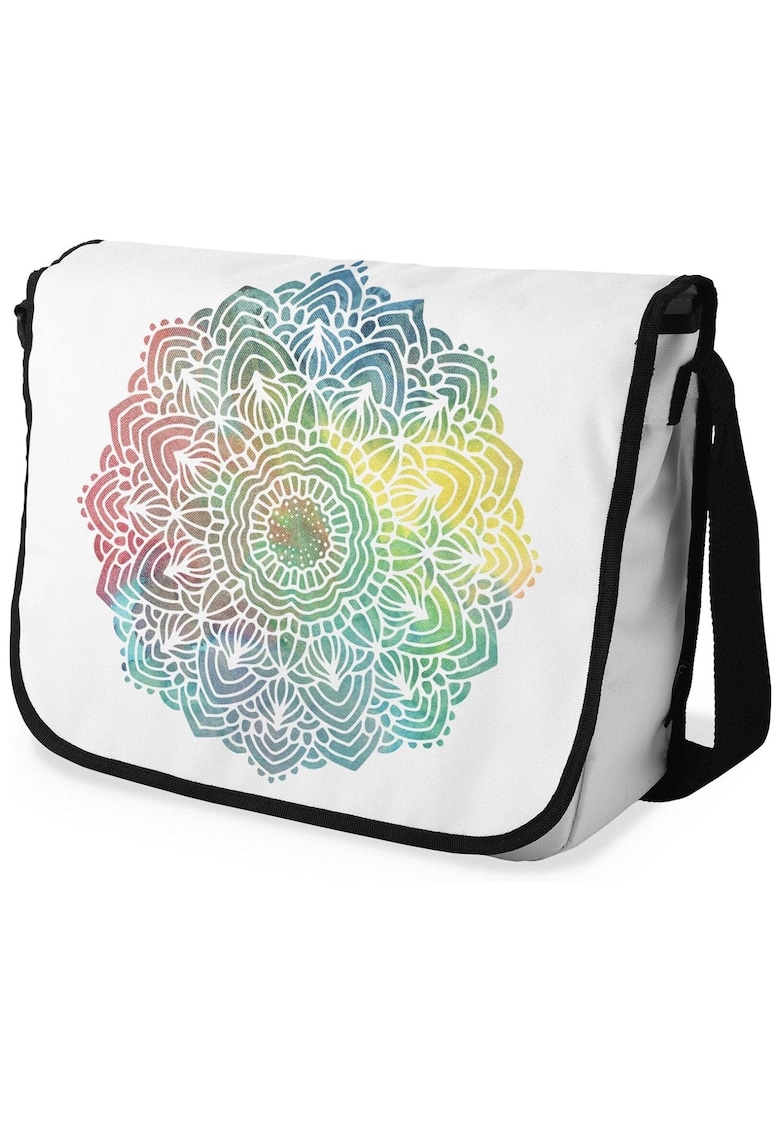 Geanta dama 29x36cm - design geometric - bumbac - multicolor