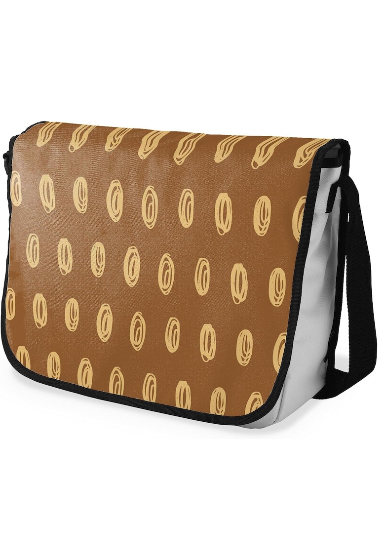 Geanta de umar cu model pe fundal maro Geanta de umar cu model pe fundal maro