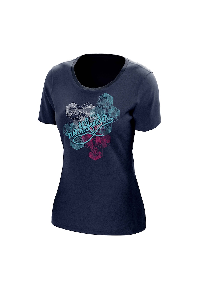 Tricou outdoor lana merino dama Argentera1 - Bleumarin