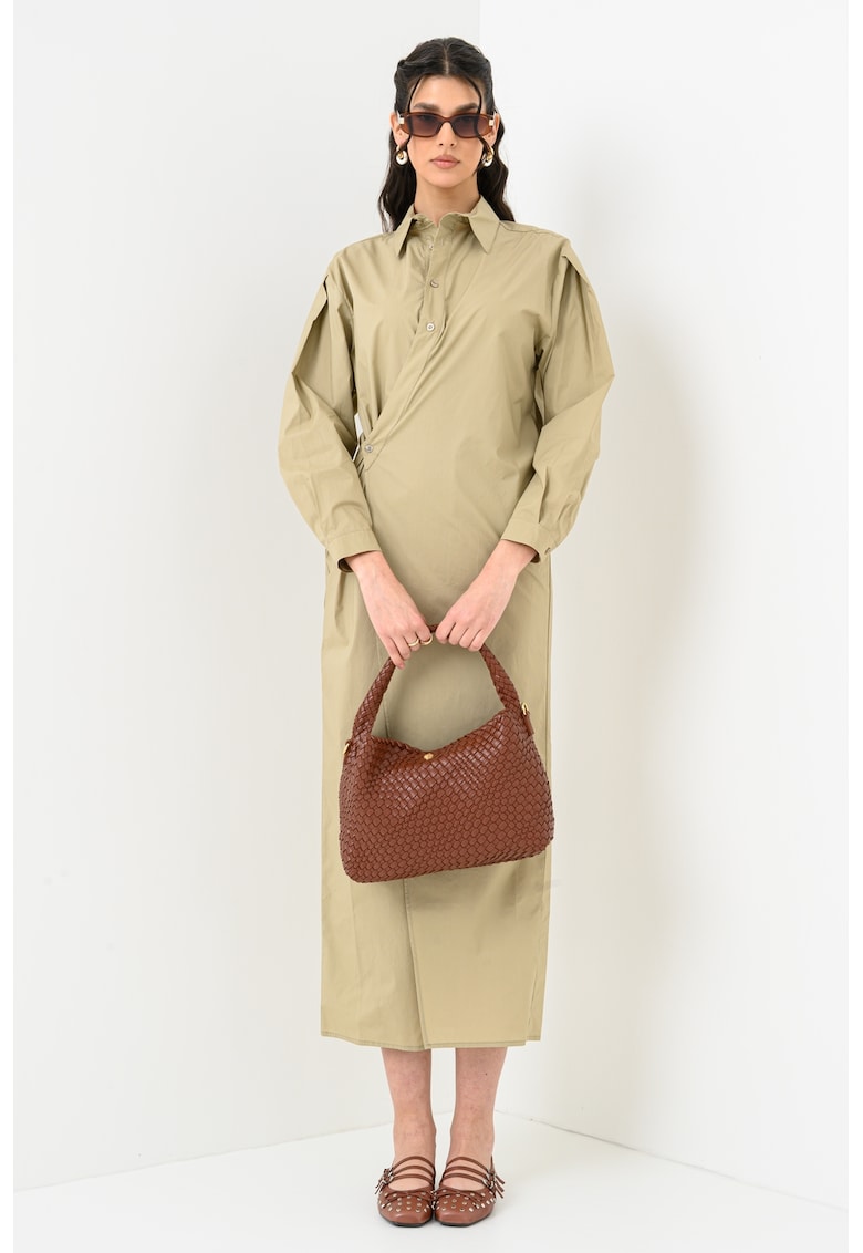 Rochie lunga din bumbac cu model petrecut Rochie lunga din bumbac cu model petrecut