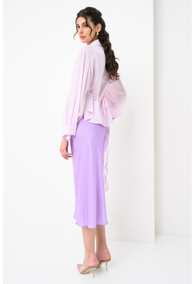 Camasa din amestec de matase cu maneci bufante